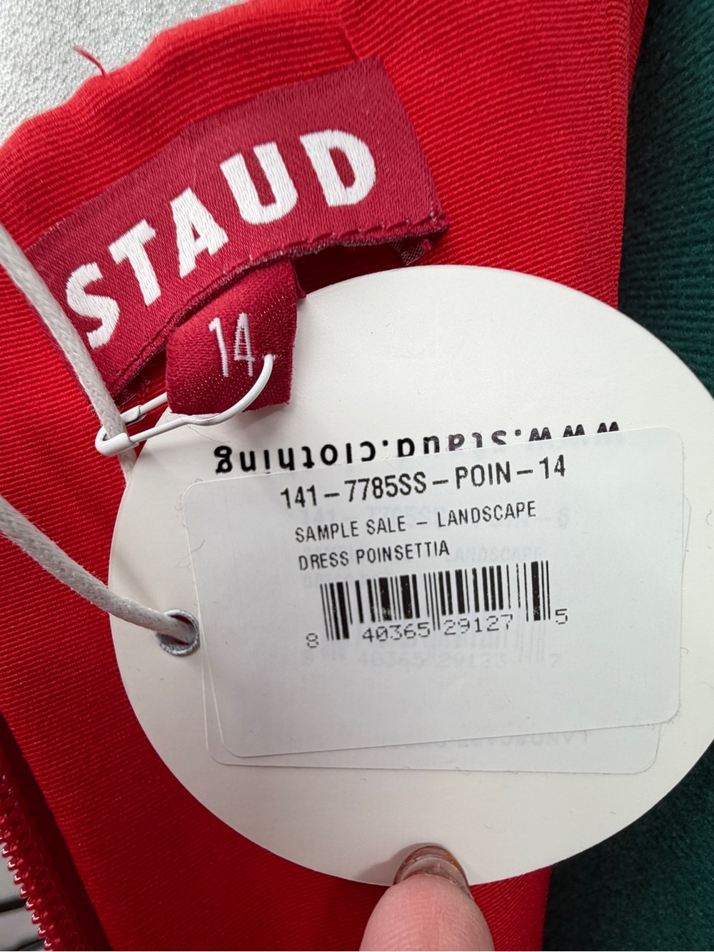 STAUD Landscape Poinsettia Red Corset Fit & Flare Mini Dress Size 14 NWT - Picture 8 of 9